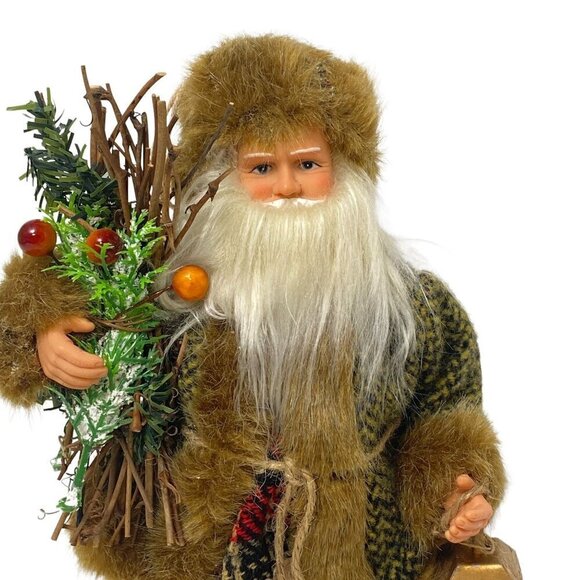 Rustic Santa Claus Christmas Holiday Decor Figurine 9" Ornament - Picture 2 of 10